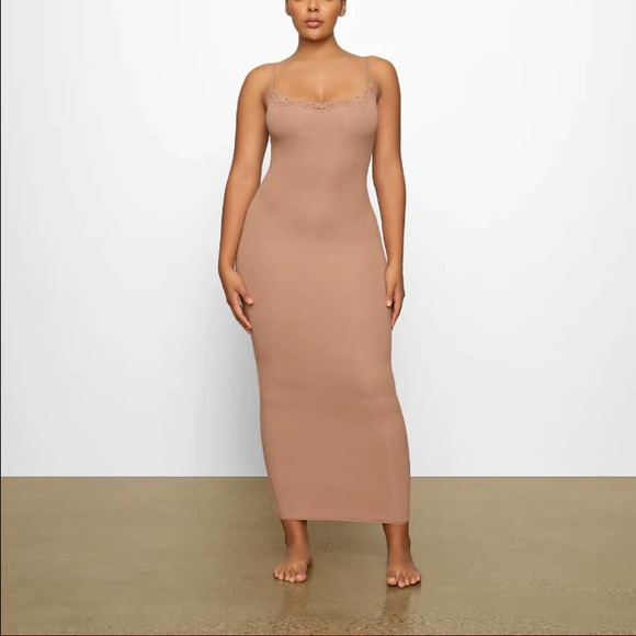 SKIMS FIts Everybody Lace Long Slip Dress - SKIMS Dress - Skims Slip Dress - Picture 1 of 3